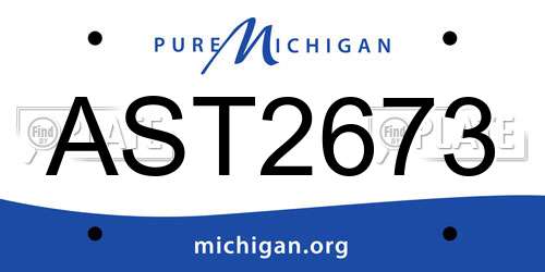 AST2673 Michigan License Plate