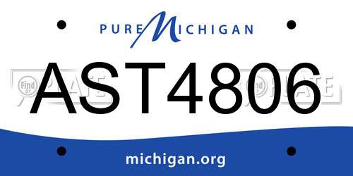 AST4806 Michigan License Plate