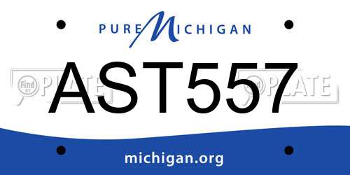 AST557 Michigan License Plate