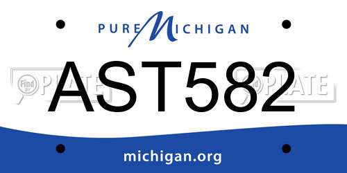 AST582 Michigan License Plate