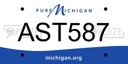 AST587 Michigan License Plate