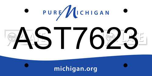AST7623 Michigan License Plate