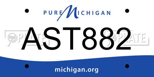 AST882 Michigan License Plate