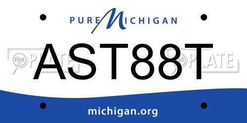 AST88T Michigan License Plate