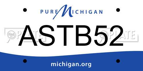 ASTB52 Michigan License Plate