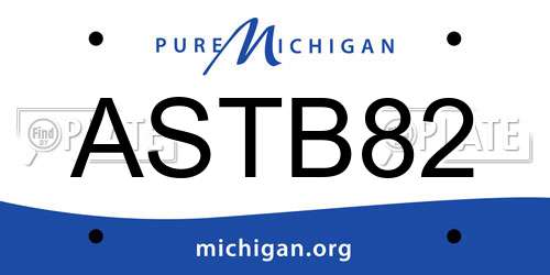 ASTB82 Michigan License Plate