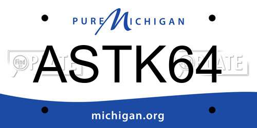 ASTK64 Michigan License Plate