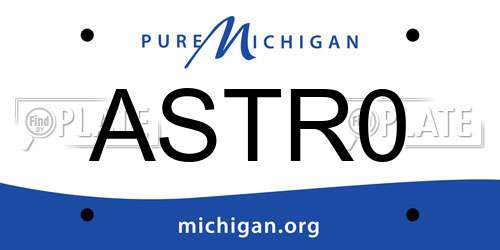 ASTR0 Michigan License Plate