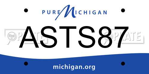 ASTS87 Michigan License Plate