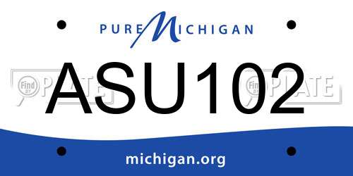 ASU102 Michigan License Plate