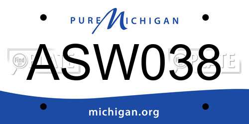 ASW038 Michigan License Plate