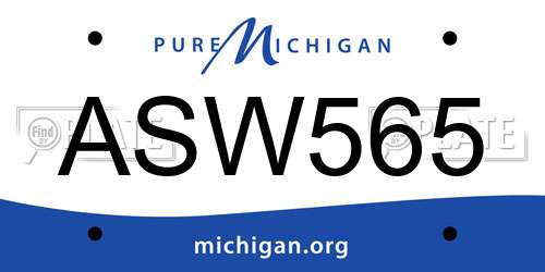 ASW565 Michigan License Plate