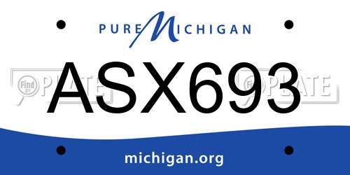 ASX693 Michigan License Plate