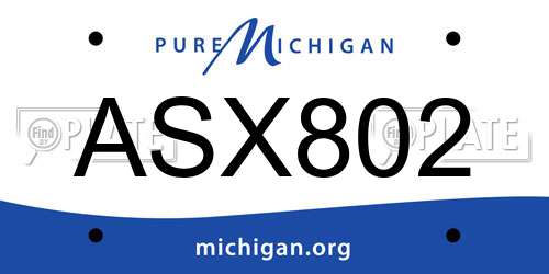 ASX802 Michigan License Plate