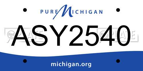 ASY2540 Michigan License Plate