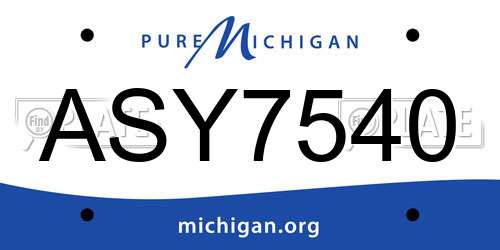 ASY7540 Michigan License Plate