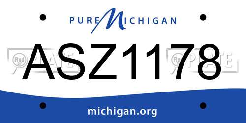 ASZ1178 Michigan License Plate