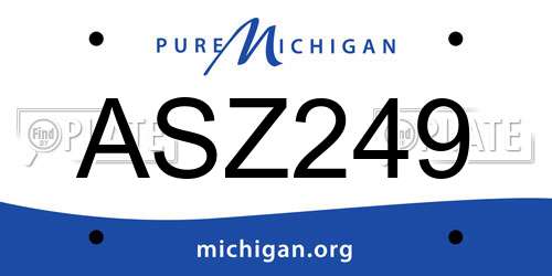 ASZ249 Michigan License Plate