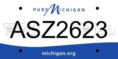 ASZ2623 Michigan License Plate