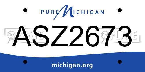 ASZ2673 Michigan License Plate