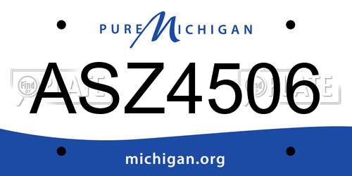 ASZ4506 Michigan License Plate