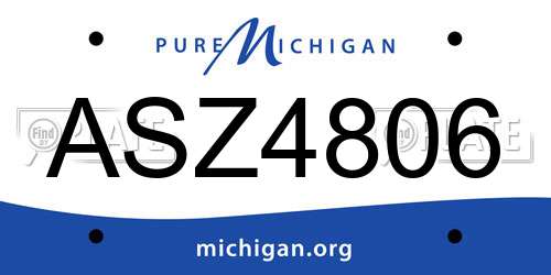 ASZ4806 Michigan License Plate