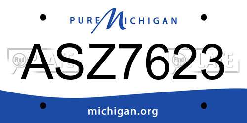 ASZ7623 Michigan License Plate