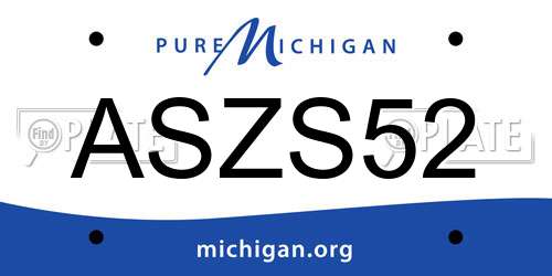 ASZS52 Michigan License Plate