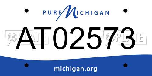 AT02573 Michigan License Plate