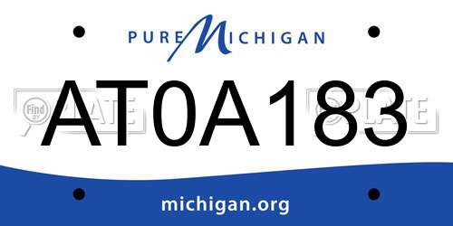 AT0A183 Michigan License Plate