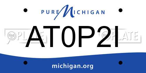 AT0P2I Michigan License Plate