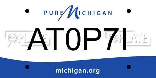 AT0P7I Michigan License Plate