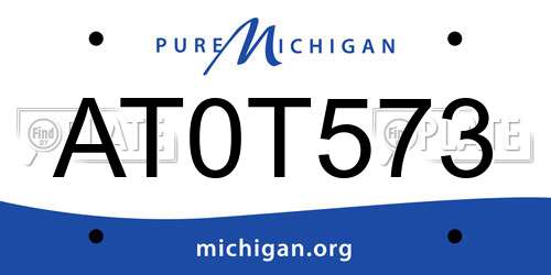 AT0T573 Michigan License Plate