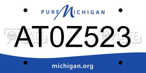 AT0Z523 Michigan License Plate