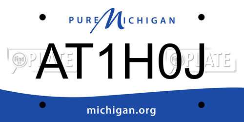 AT1H0J Michigan License Plate