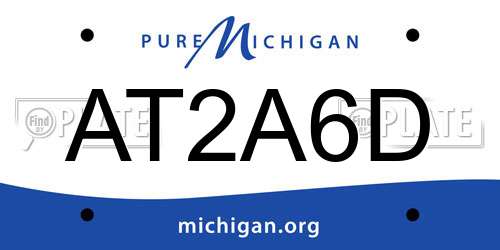 AT2A6D Michigan License Plate