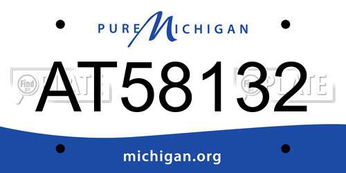 AT58132 Michigan License Plate