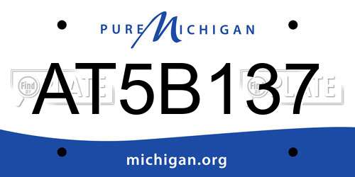 AT5B137 Michigan License Plate