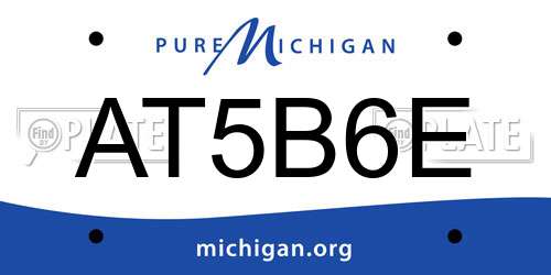 AT5B6E Michigan License Plate