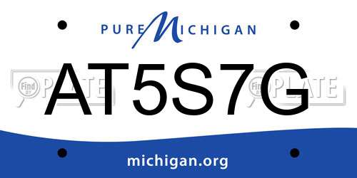 AT5S7G Michigan License Plate