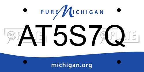 AT5S7Q Michigan License Plate