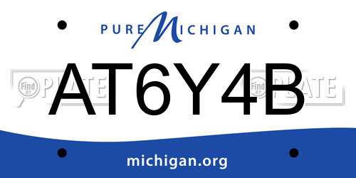 AT6Y4B Michigan License Plate