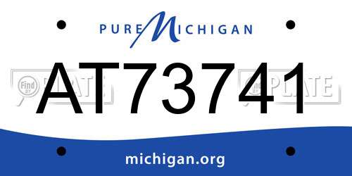 AT73741 Michigan License Plate