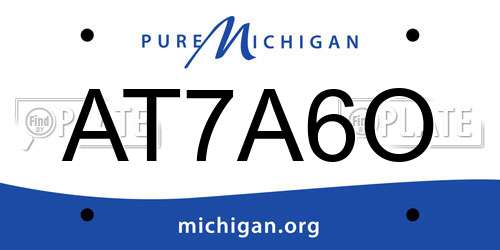 AT7A6O Michigan License Plate