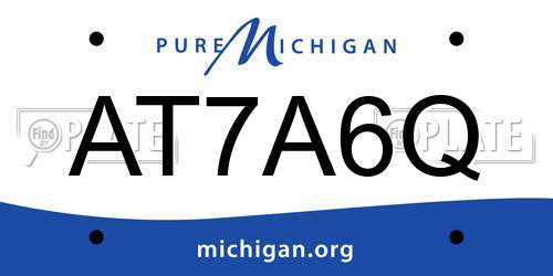 AT7A6Q Michigan License Plate