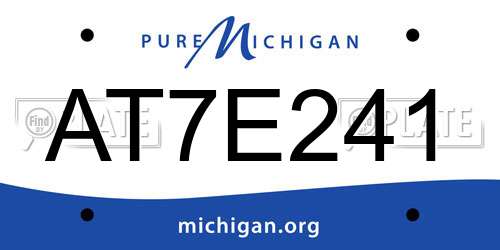AT7E241 Michigan License Plate