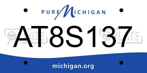 AT8S137 Michigan License Plate