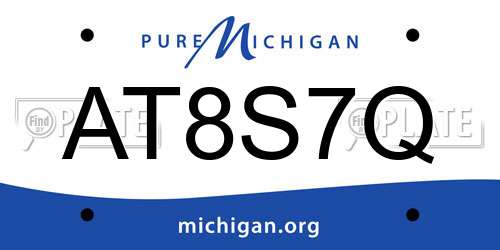 AT8S7Q Michigan License Plate