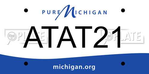 ATAT21 Michigan License Plate