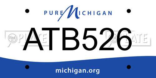 ATB526 Michigan License Plate